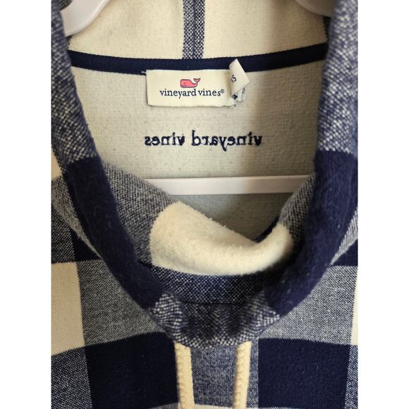 Vineyard Vines Buffalo Check Mock Neck Plaid Print Pullover Sweatshirt Blue XS - Picture 3 of 6